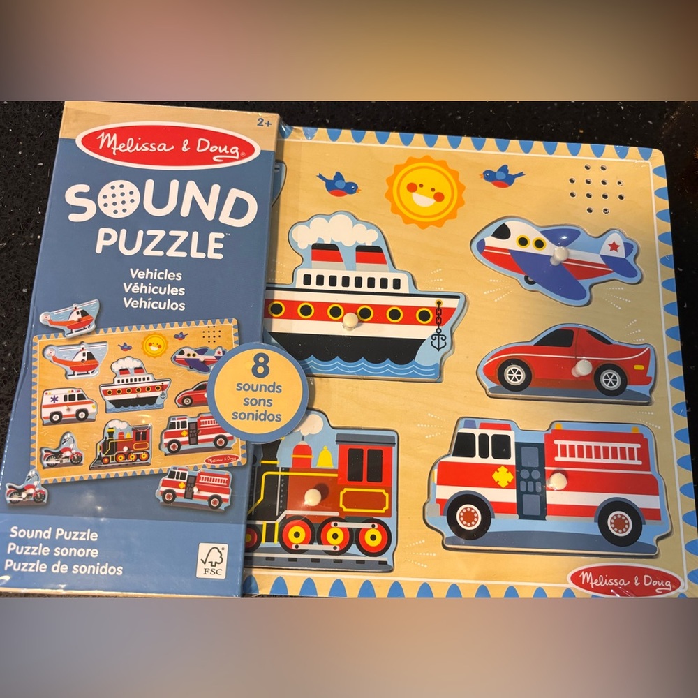 NEW Melissa & Doug Vehicle Sound Puzzle